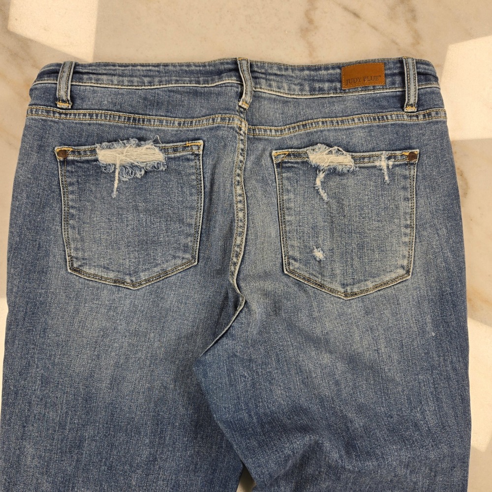 Judy Blue Boyfriend Jeans 13/31 Blue Distressed Ripped Streetwear‎ Denim Casual - Picture 8 of 12